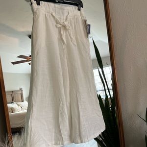 Rewash White Cotton Wide Leg Pants NWT